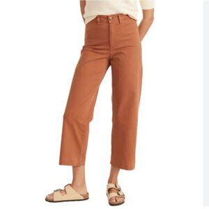 Marine Layer Bridget Wide Leg Crop Pants, tobacco, size 10